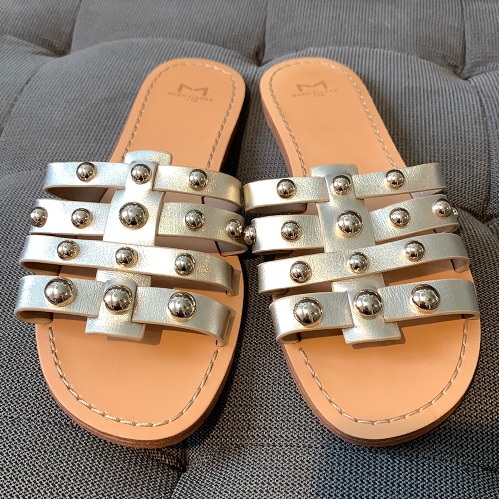 Marc Fisher Large Stud Strappy Sandals Size 8.5